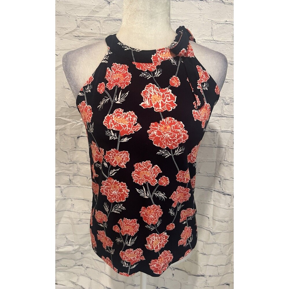 Banana Republic floral Sleevless Halter top With Tie Shoulder size XS
